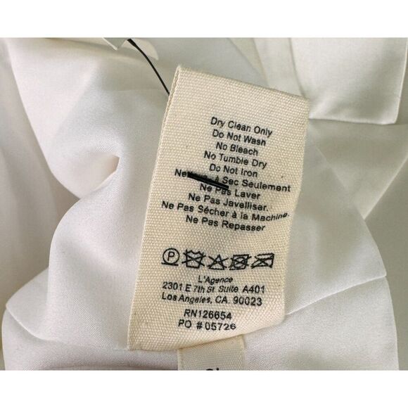 L'Agence Blazer Size XL US 12 Ivory White Pointed Collar Evening Holiday Party - Picture 6 of 7